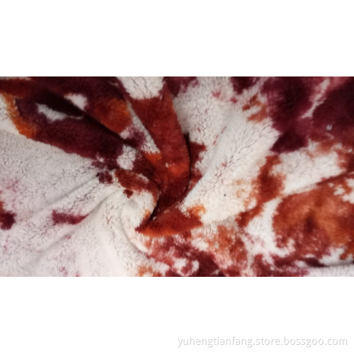 tie dyed pv blush sherpa knitted fleece fabric